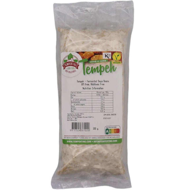 Tempeh - Fermented Soya Beans GM Free, Additives Free 395g (Frozen) - Tuk Tuk Mart