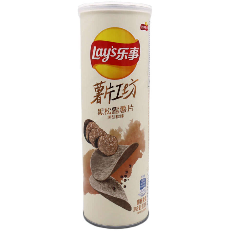 Lay's Potato Chips Black Truffle with Black Pepper Flavour 樂事薯片工坊 黑松露薯片黑胡椒味 104g - Tuk Tuk Mart