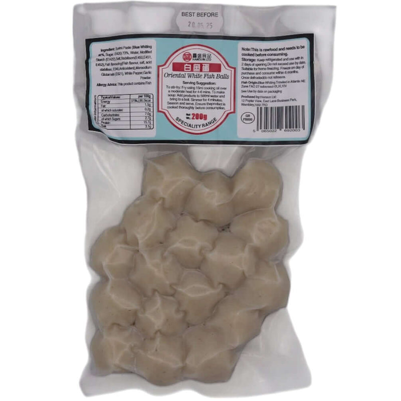 Hansun Oriental White Fish Balls 200g (Frozen) - Tuk Tuk Mart