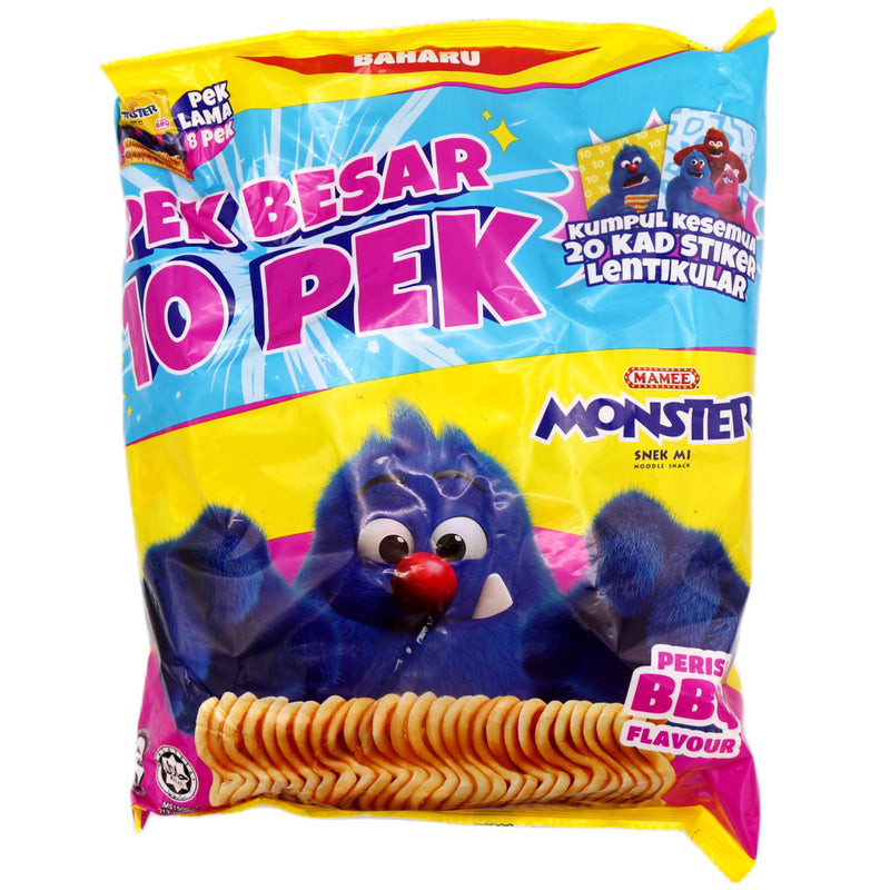 Mamee Monster Noodle Snack BBQ Flavour (25*10 Packs)