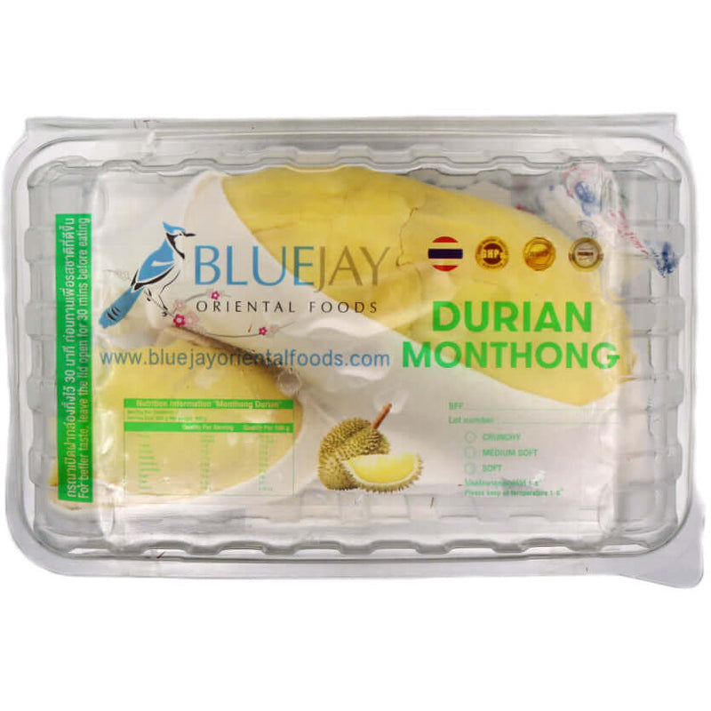 Bluejay Oriental Foods Peeled Durian Monthong 金枕頭榴槤 500g - Tuk Tuk Mart
