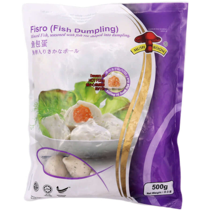 Mushroom Brand Fisro (Fish Dumpling) 魚包蛋 500g (Frozen) - Tuk Tuk Mart