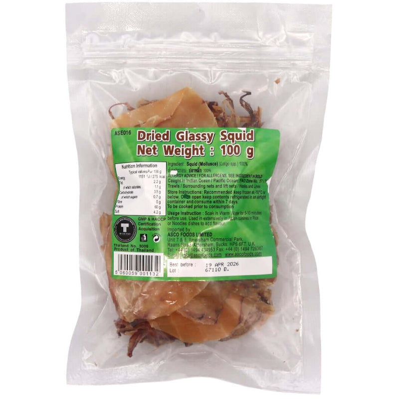 Asean Seas Dried Glassy Squid 100g - Tuk Tuk Mart