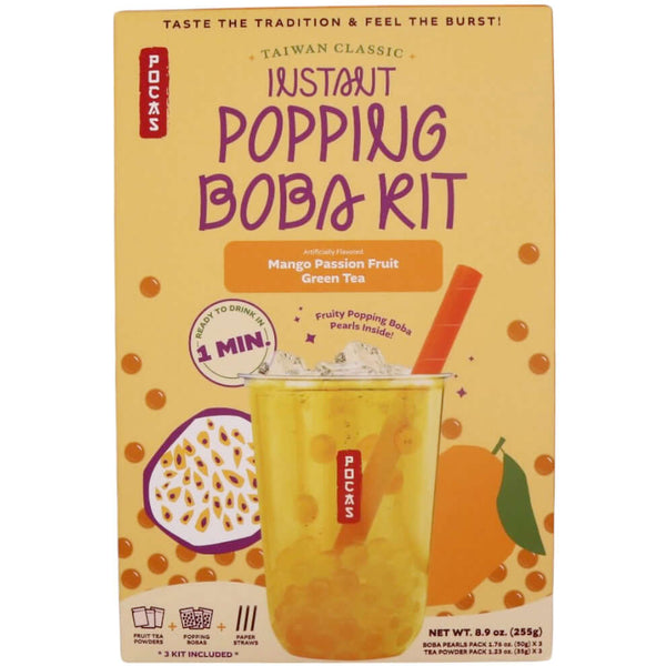 Pocas Instant Popping Boba Kit (Mango Passion Fruit Green Tea) (3 Kits) 255g - Tuk Tuk Mart