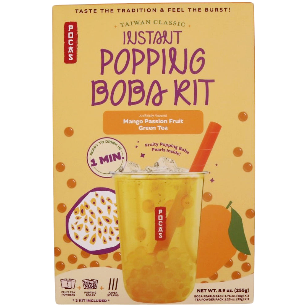 Pocas Instant Popping Boba Kit (Mango Passion Fruit Green Tea) (3 Kits) 255g - Tuk Tuk Mart