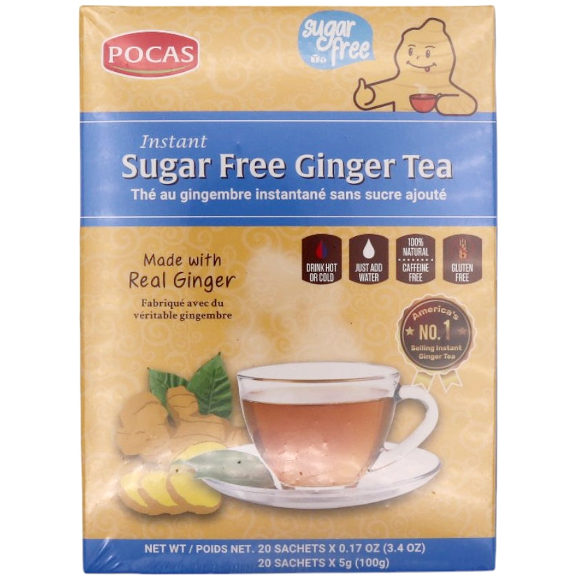 Pocas Instant Sugar Free Ginger Tea (20pcs*5g) 100g - Tuk Tuk Mart