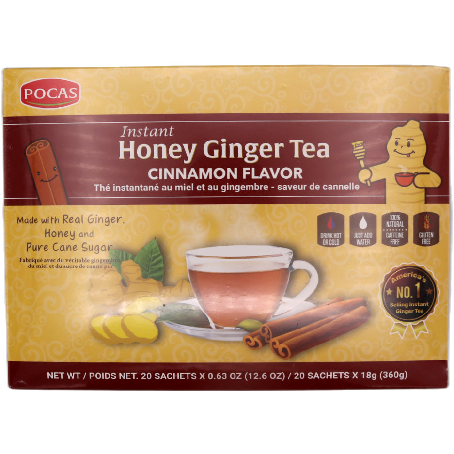 Pocas Instant Honey Ginger Tea Cinnamon Flavour (20pcs*18g) 360g - Tuk Tuk Mart