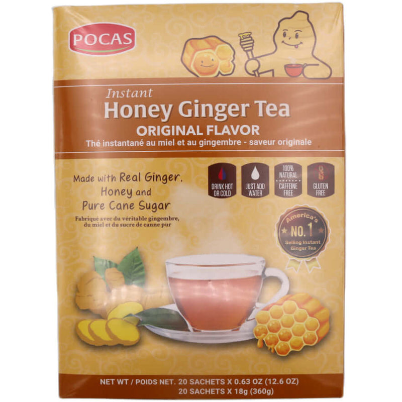 Pocas Instant Honey Ginger Tea Original Flavour (20pcs*18g) 360g - Tuk Tuk Mart