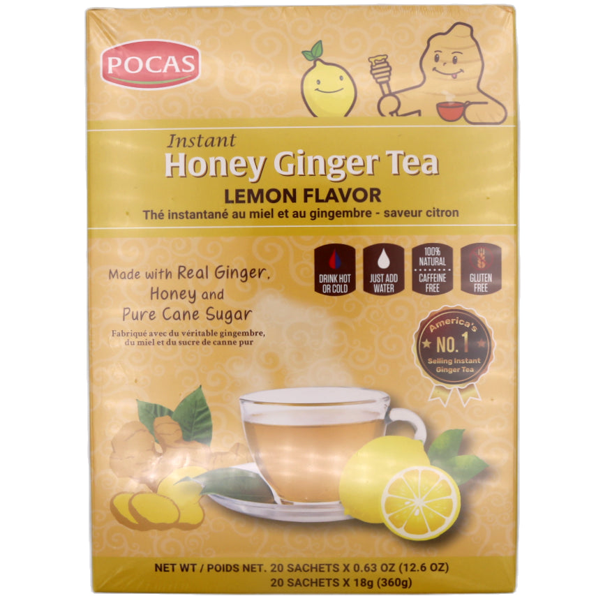Pocas Instant Honey Ginger Tea Lemon Flavour (20pcs*18g) 360g - Tuk Tuk Mart