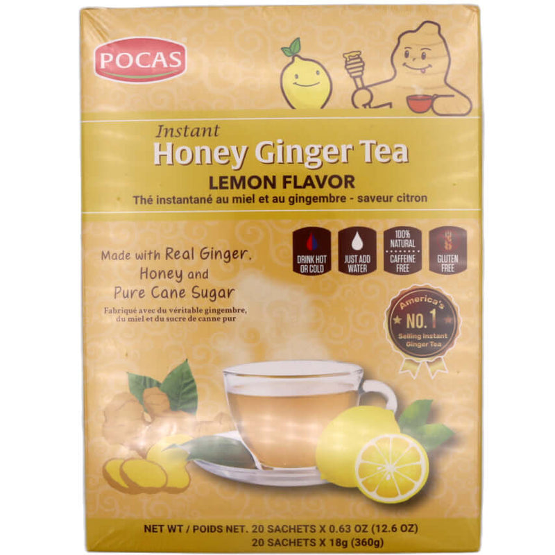 Pocas Instant Honey Ginger Tea Lemon Flavour (20pcs*18g) 360g - Tuk Tuk Mart