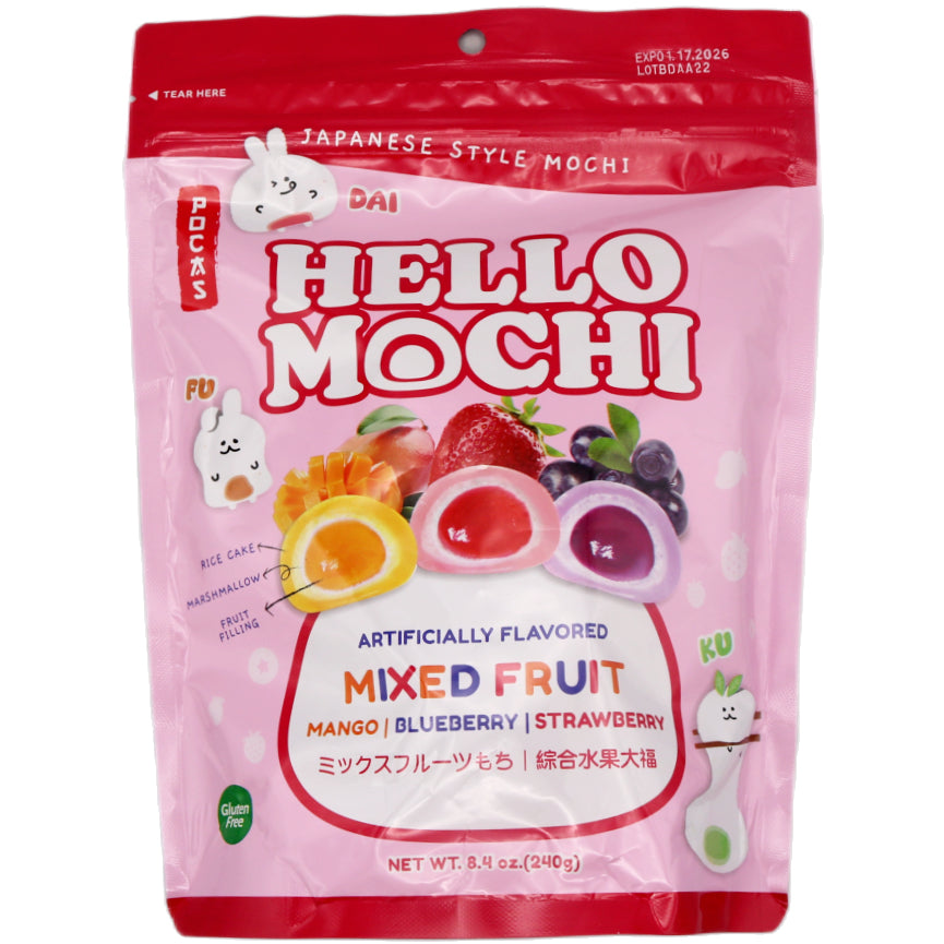 Pocas Japanese Style Mochi Boba Mixed Fruit Flavour (Mango, Blueberry, Strawberry) 240g - Tuk Tuk Mart