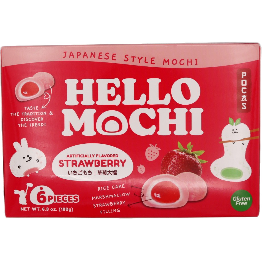 Pocas Japanese Style Mochi (Strawberry Flavour) (6pcs) 180g - Tuk Tuk Mart