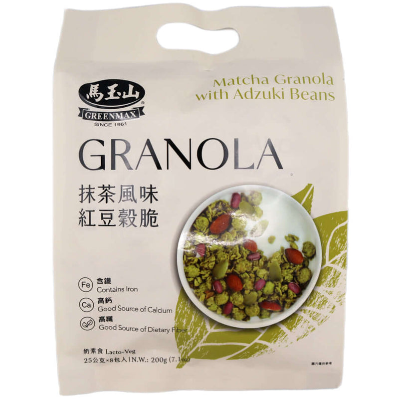Greenmax Matcha Granola with Adzuki Beans (25g*8pcs) 200g - Tuk Tuk Mart