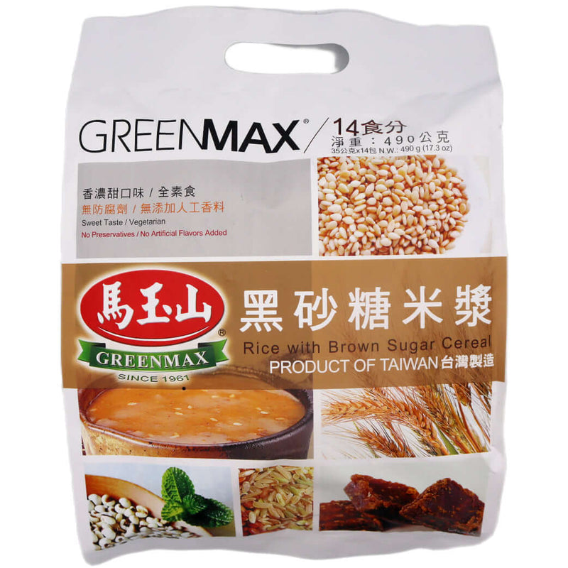 Greenmax Rice with Brown Sugar Cereal (35g*14pcs) 490g - Tuk Tuk Mart