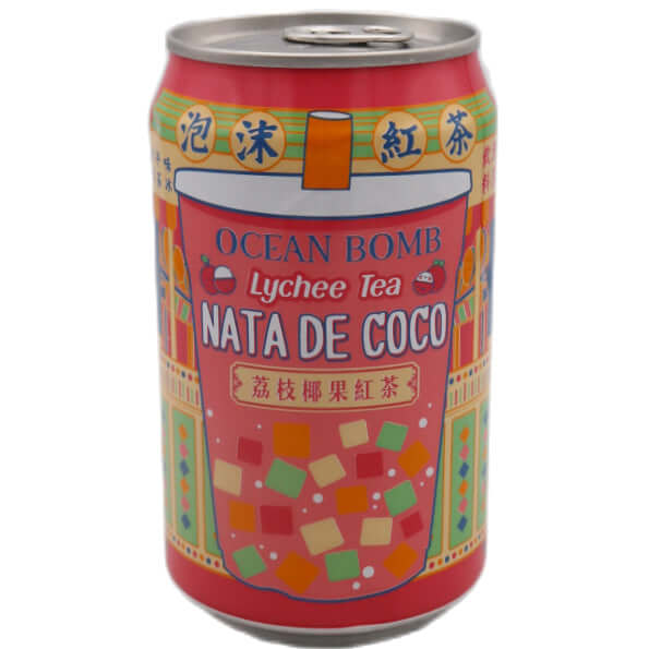 Ocean Bomb Lychee Nata De Coco Tea Drink 315ml - Tuk Tuk Mart