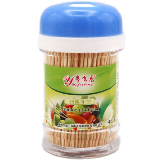 Yuefeilong Bamboo Toothpick 粵飛龍 毛竹骨牙籤 400Pcs - Tuk Tuk Mart
