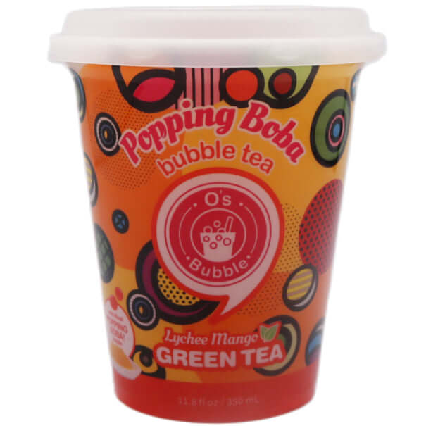 O's Bubble Popping Boba Bubble Tea (Lychee Mango Green Tea) 350ml - Tuk Tuk Mart