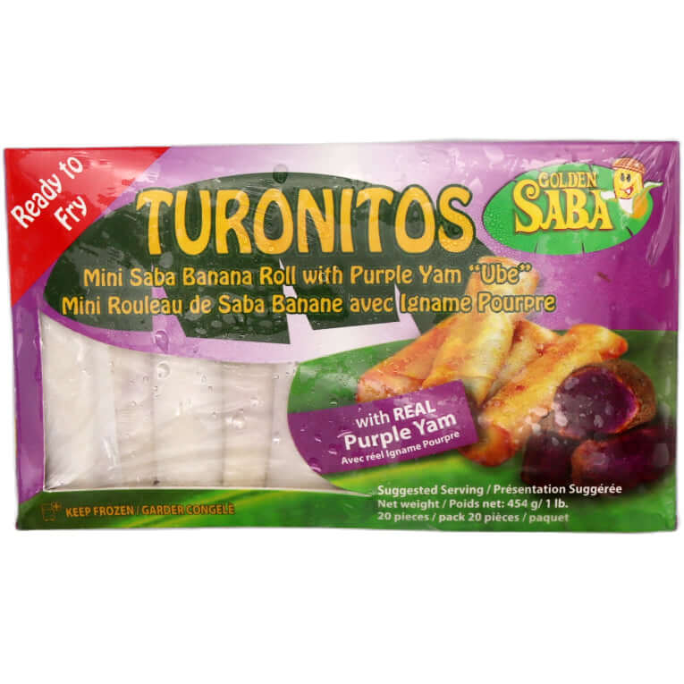 Golden Saba Turonitos Mini Saba Banana Roll with Purple Yam (Ube) 454g (Frozen) - Tuk Tuk Mart