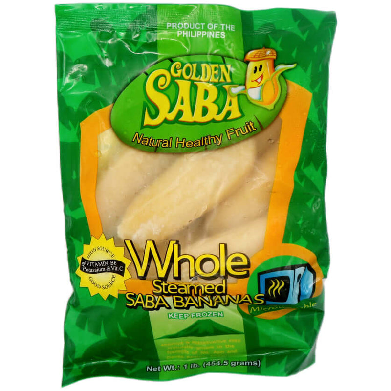 Golden Saba Whole Steamed Saba Bananas 454.5g (Frozen) - Tuk Tuk Mart