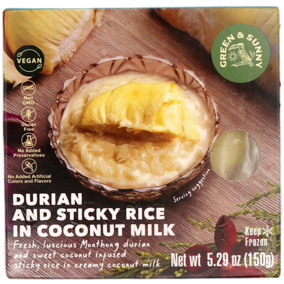 Green & Sunny Durian and Sticky Rice in Coconut Milk 150g (Frozen) - Tuk Tuk Mart