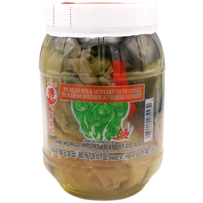 Cock Brand Pickled Sour Mustard with Chilli 850g - Tuk Tuk Mart