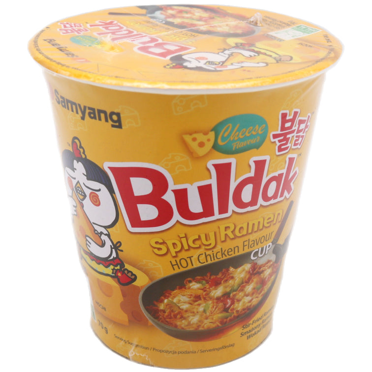 Samyang Buldak Cup Ramen with Hot Chicken and Cheese Flavour 70g - Tuk Tuk Mart