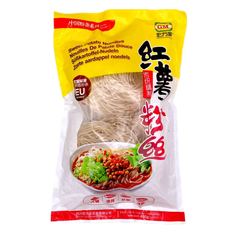 Grand Master Sweet Potato Vermicelli (Round) 宏萬家紅薯粉條 (圓粉) 400g - Tuk Tuk Mart