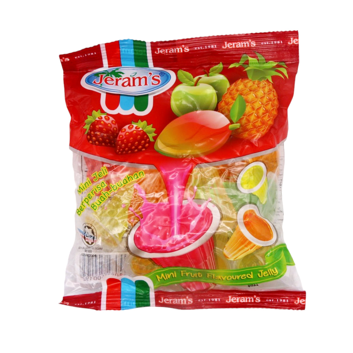 Jeram's Mini Mix Fruit Jelly 228g - Tuk Tuk Mart