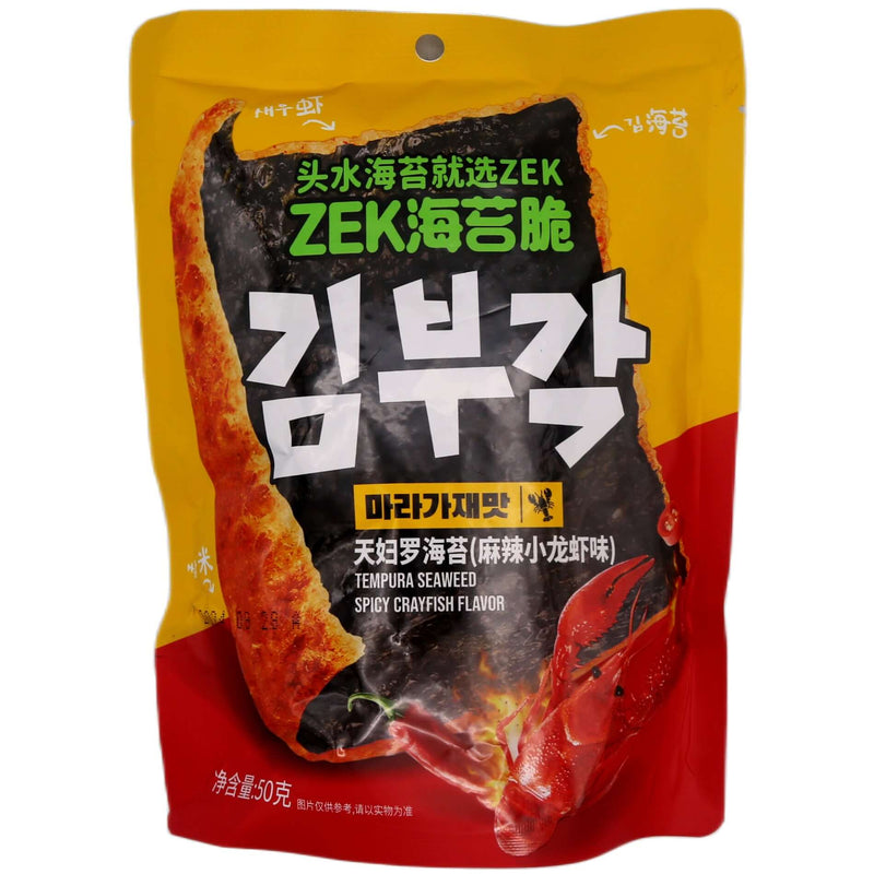 Zek Tempura Seaweed Snack (Spicy Crayfish Flavour) 50g - Tuk Tuk Mart