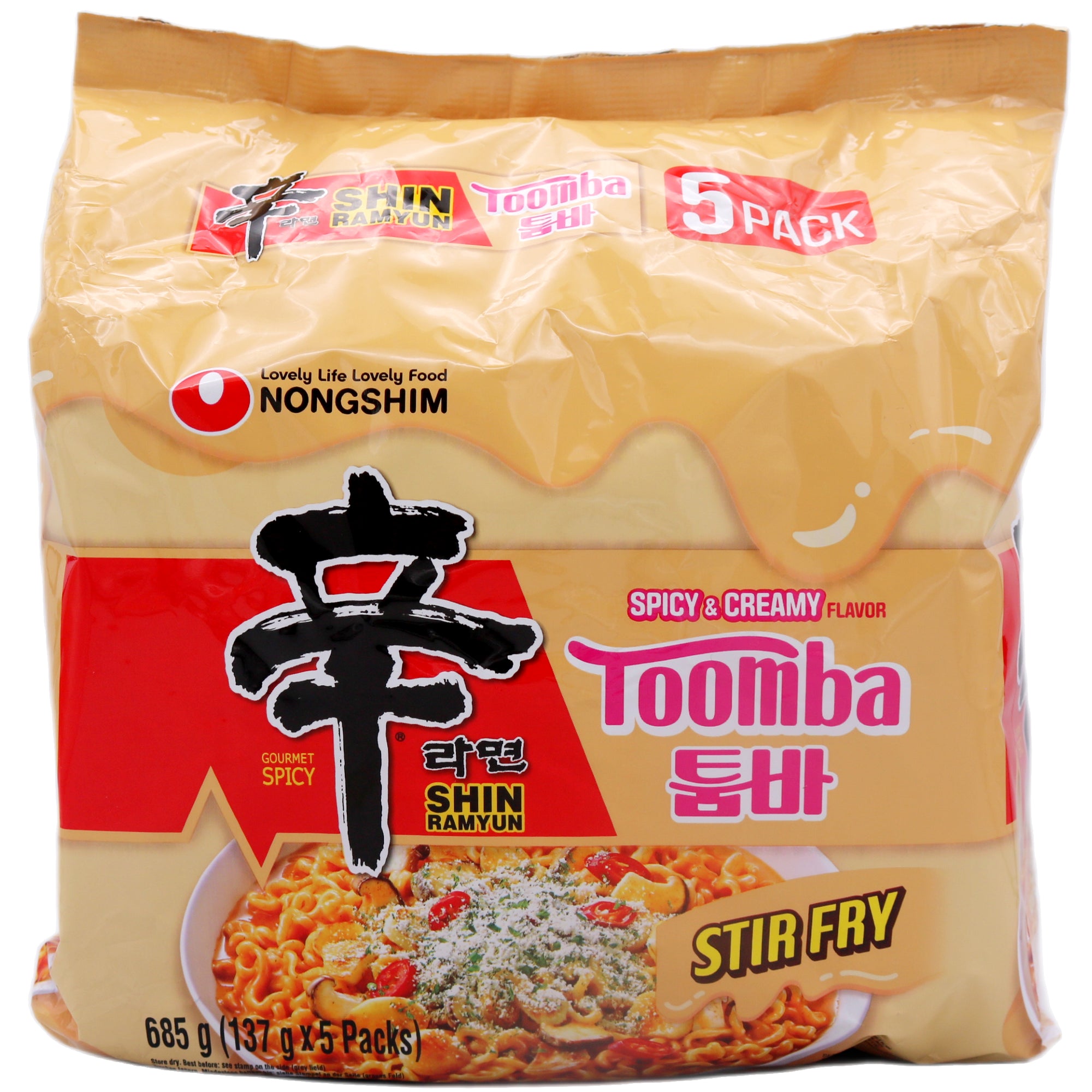 Nongshim Toomba Instant Noodles Spicy & Creamy Flavour (137g*5pcs) 685g - Tuk Tuk Mart