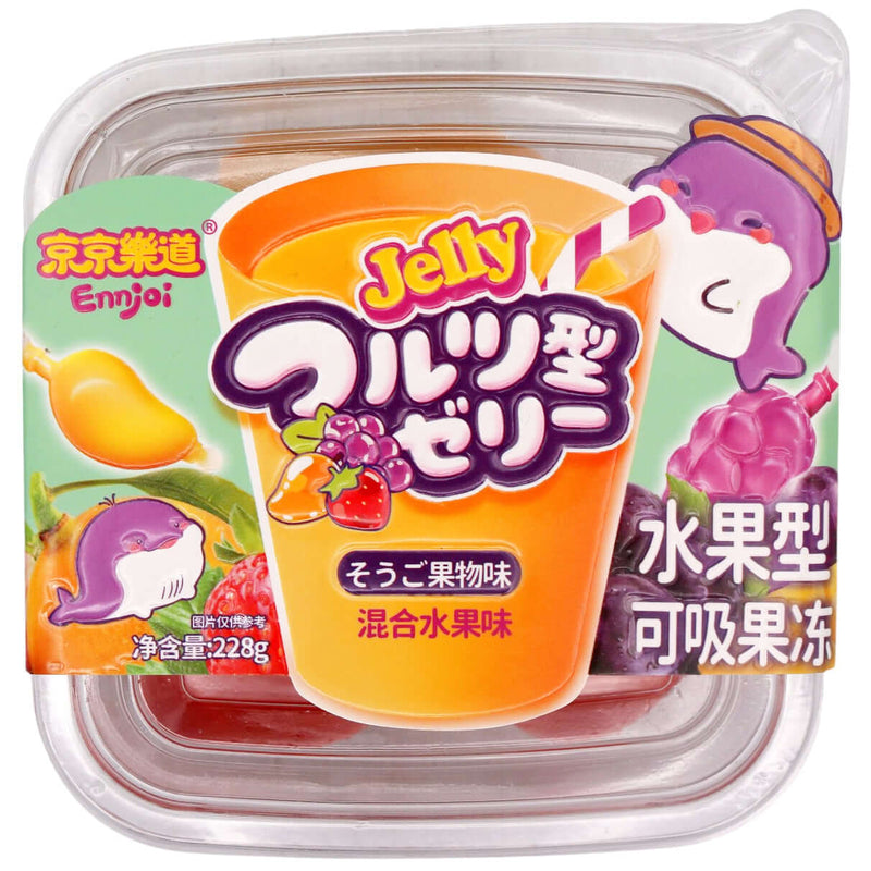 JJLD Fruit Jelly Drink Mango/Strawberry Flavour 京京樂道水果型可吸果凍混合口味 228g - Tuk Tuk Mart