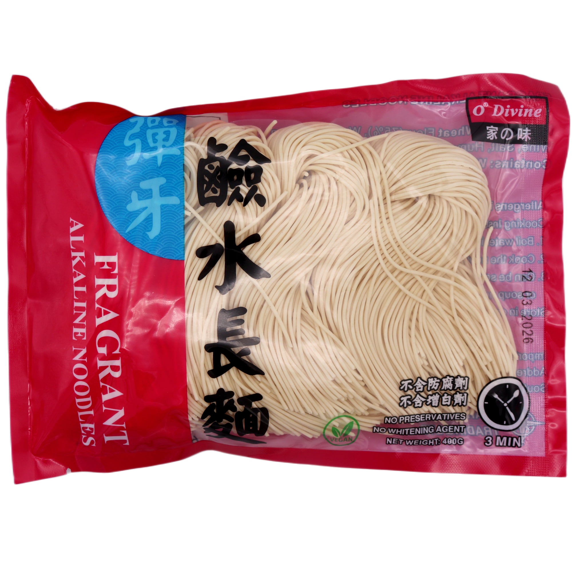 O'Divine Fragrant Alkaline Noodles 400g - Tuk Tuk Mart