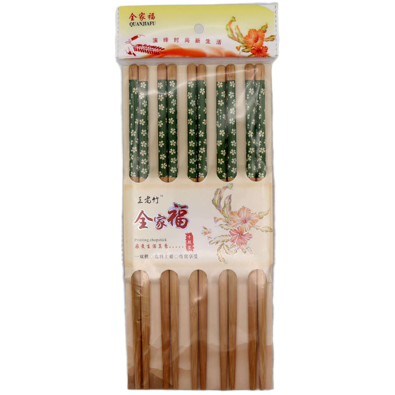 Quanjiafu Green Chopsticks (5 pairs) - Tuk Tuk Mart
