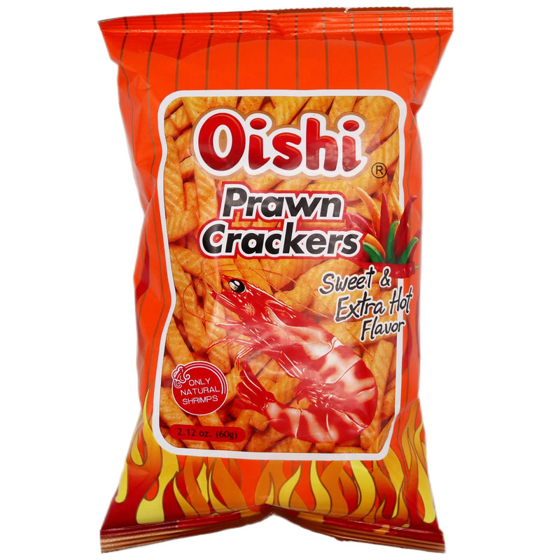 Oishi Prawn Crackers (Sweet & Extra Hot Flavour) 60g - Tuk Tuk Mart