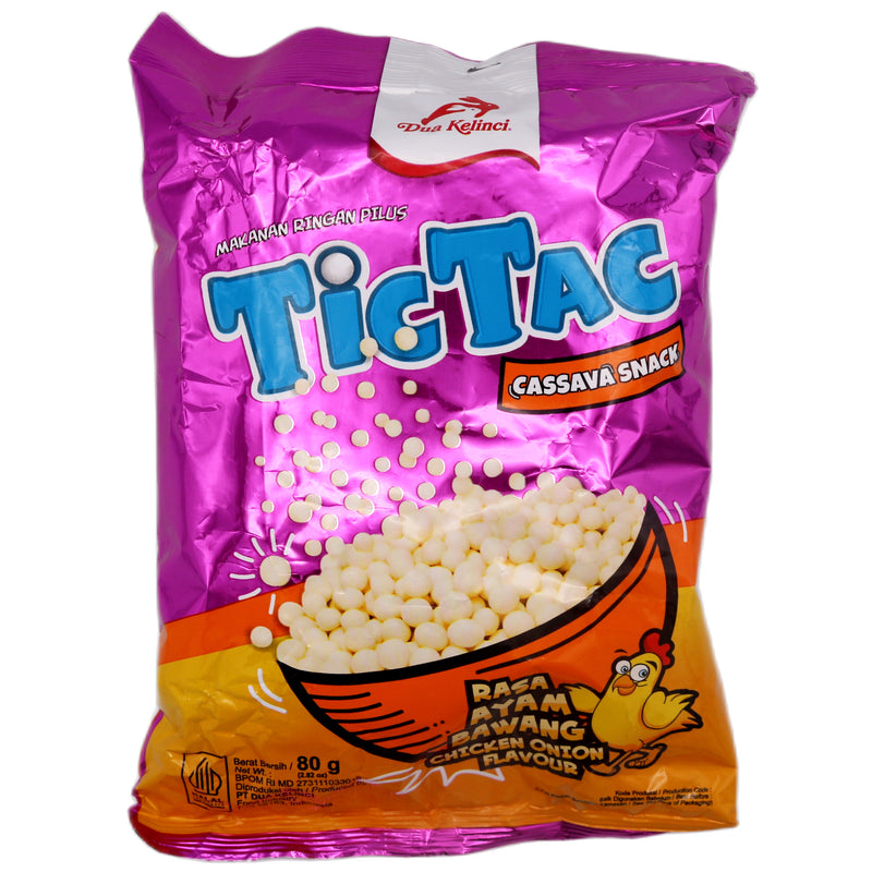 Dua Kelinci Tic Tac Cassava Snack - Chicken Onion Flavour 80g - Tuk Tuk Mart