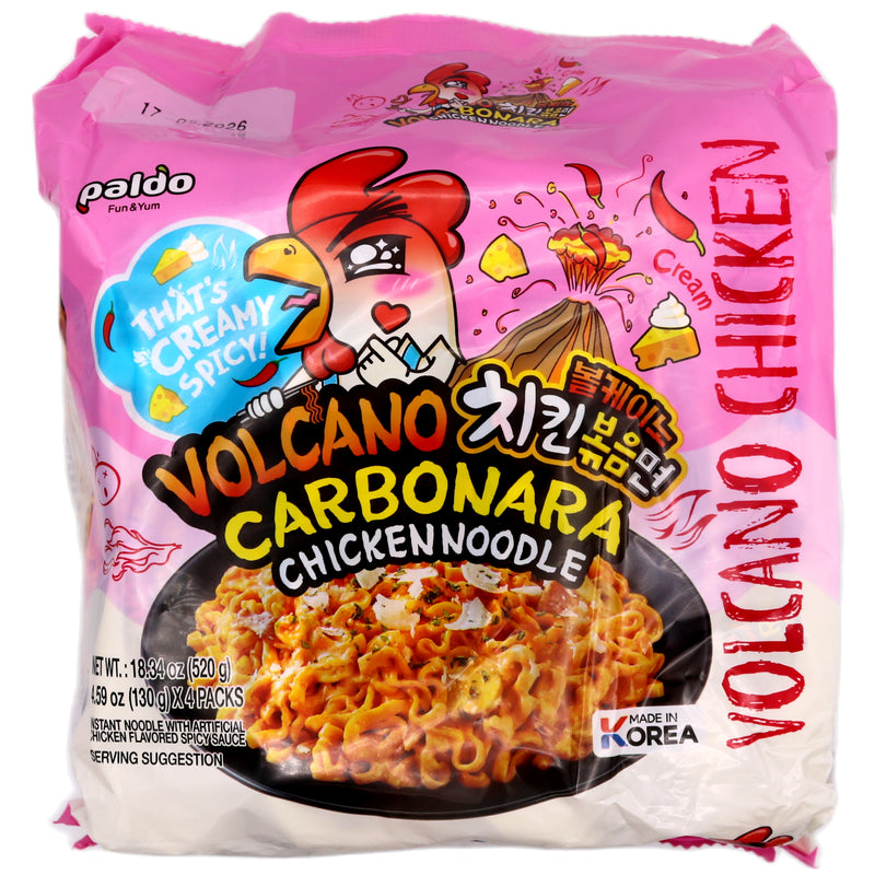Paldo Volcano Chicken Noodle Carbonara (Multipack) (130g*4pcs) 520g - Tuk Tuk Mart