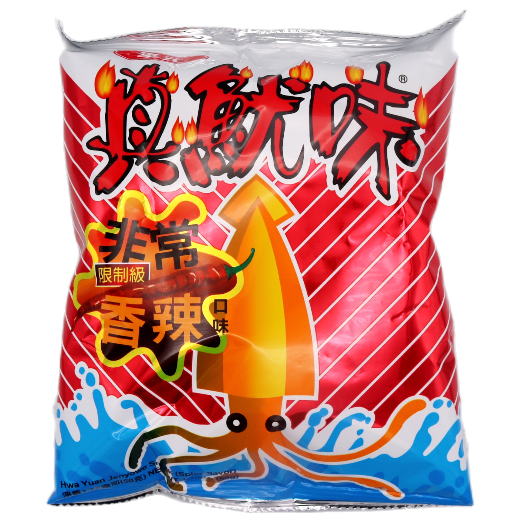 Hwa Yuen Jenyowe Snack (Spicy Flavour) 真魷味 限制級非常香辣口味 50g - Tuk Tuk Mart