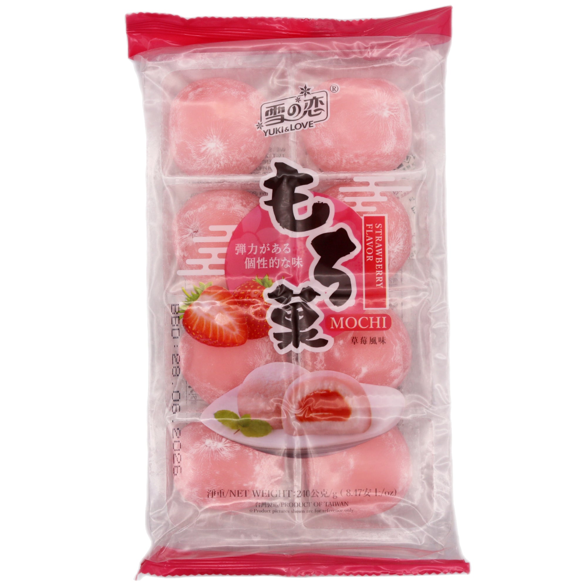 Yuki & Love Strawberry Flavour Mochi (30g*8pcs) 240g - Tuk Tuk Mart
