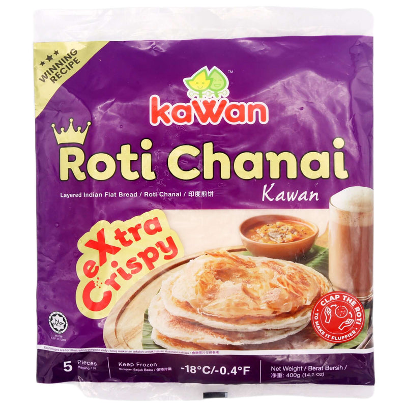 Kawan Roti Chanai Original (80g*5pcs) 400g (Frozen) - Tuk Tuk Mart
