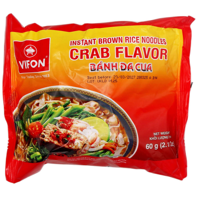 Vifon Instant Brown Rice Noodles Crab Flavour 60g - Tuk Tuk Mart
