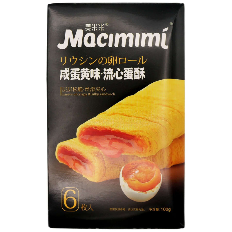 Macimimi Cracker Salted Egg Flavour 麥米米 鹹蛋黃味 流心蛋酥 (6pcs) 100g - Tuk Tuk Mart