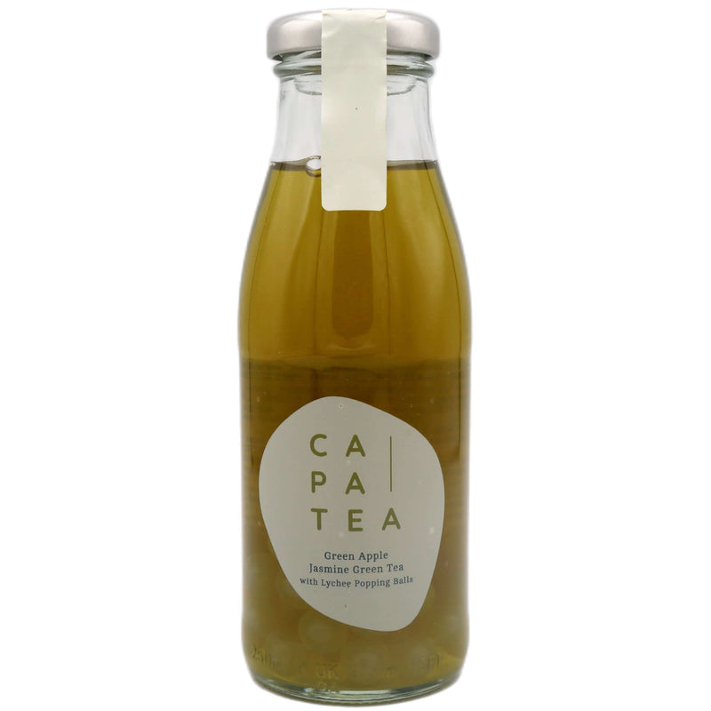 Capatea Green Apple Flavoured Jasmine Green Tea with Lychee Flavour Popping Balls 260ml - Tuk Tuk Mart