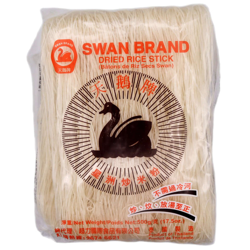 Swan Brand Dried Rice Stick 天鵝牌 星洲炒米粉 500g - Tuk Tuk Mart