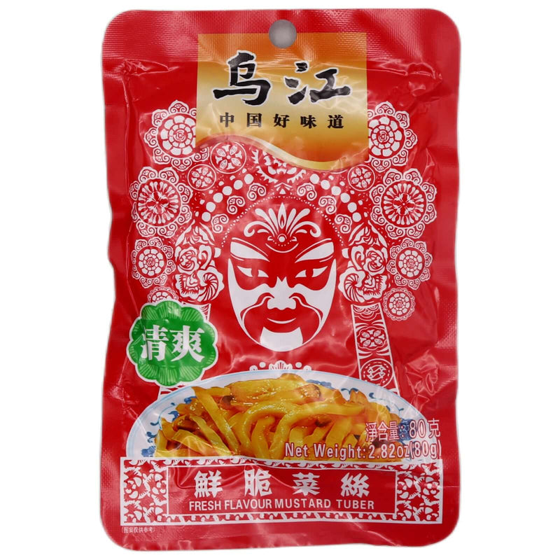 WJ Brand Fresh Flavour Mustard Tuber 烏江鮮脆菜絲 (清爽) 80g - Tuk Tuk Mart