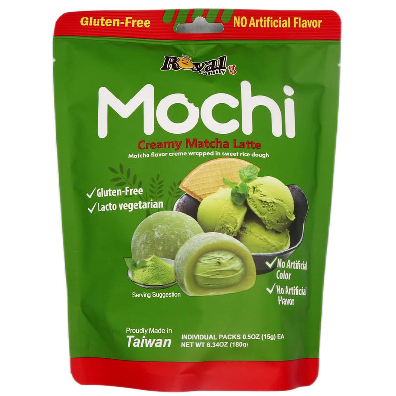 Royal Family Creamy Matcha Latte Mochi (15g*12pcs) 180g - Tuk Tuk Mart