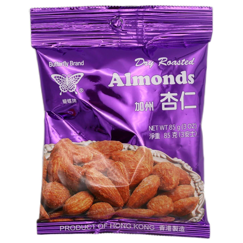 Butterfly Brand Dry Roasted Almonds 蝴蝶牌 加州杏仁 85g - Tuk Tuk Mart