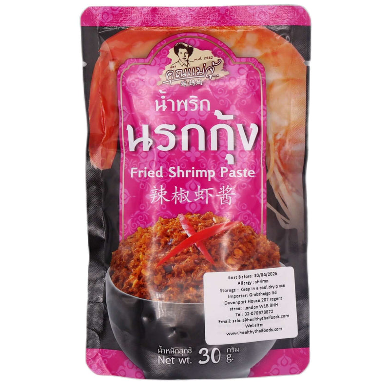 Khunmaeju Fried Shrimp Paste 珠媽媽 辣椒蝦醬 30g - Tuk Tuk Mart