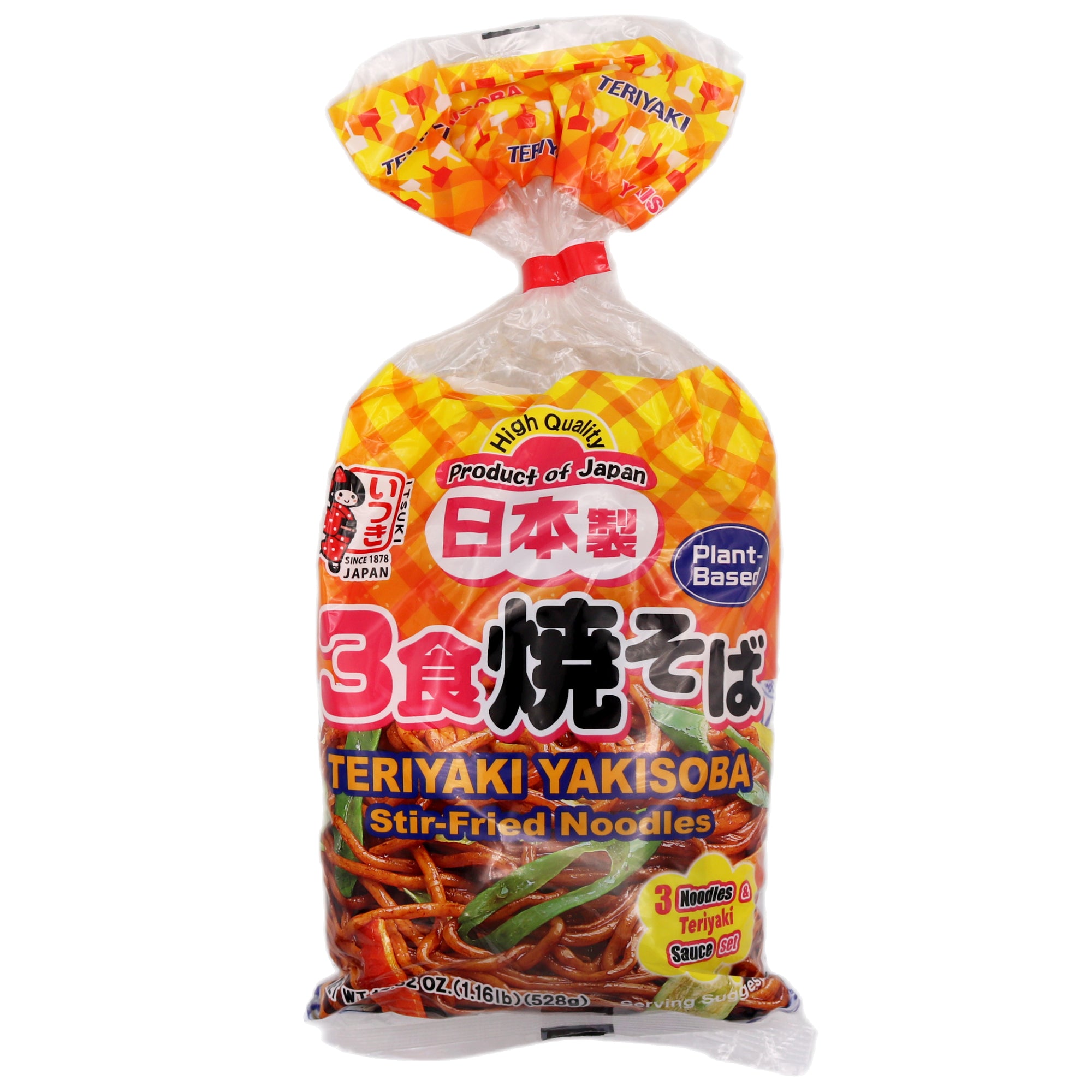 ITSUKI Fresh Yakisoba Noodles Teriyaki Flavour 528g - Tuk Tuk Mart