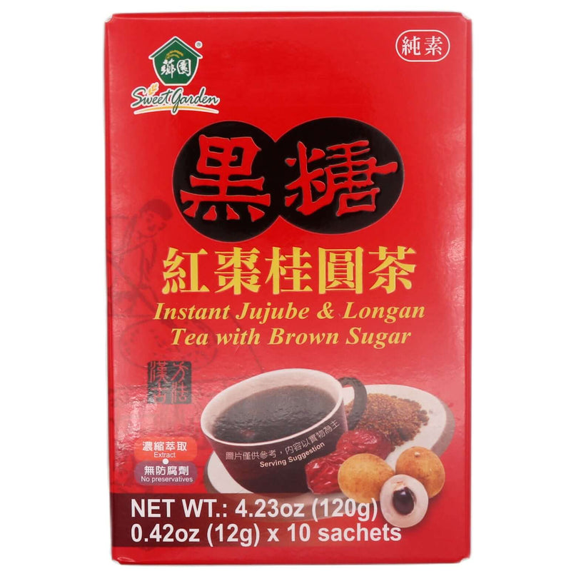 Sweet Garden Instant Jujube & Longan Tea with Brown Sugar 薌園 黑糖紅棗桂圓茶 (12g*10pcs) 120g - Tuk Tuk Mart