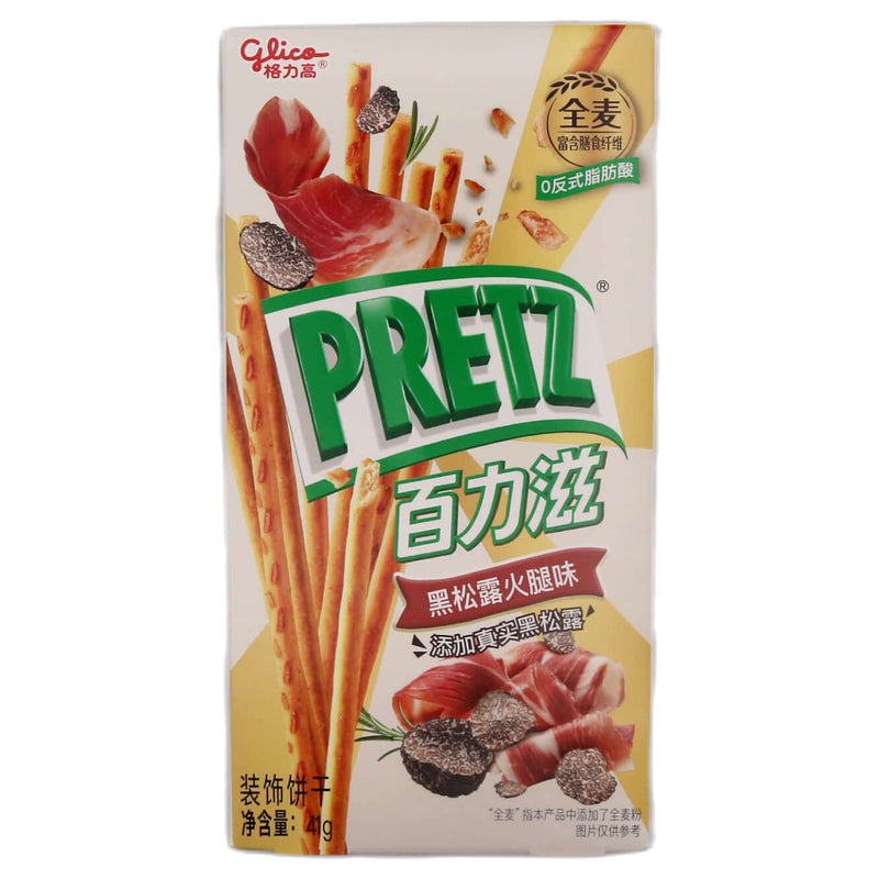 Glico Pretz Black Truffle and Ham Flavour Biscuit Sticks 41g - Tuk Tuk Mart